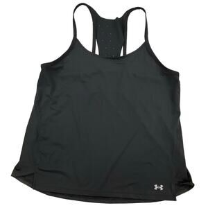 Under Armour Women’s Black Tank Workout Racer Back Look Fit 18" Pit to Pit